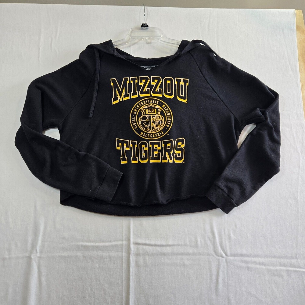 Missouri Tigers Womens Team LJ Cropped Long Sleeve Sweatshirt Hoodie Sz Large - Picture 3 of 5